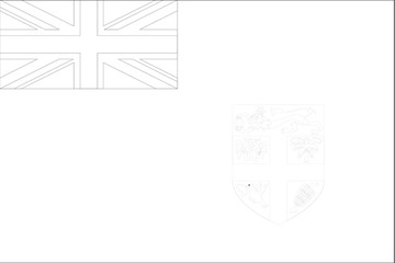 Skeleton  Flag Illustration of the country of  Fiji