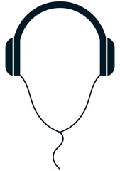 Vector headphones illustration isolated on white background