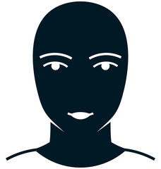 Vector female face illustration isolated on white