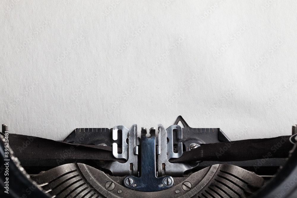 Fototapete typewriter with paper sheet. space for your text