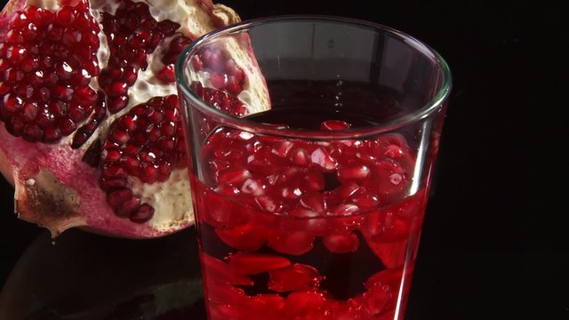 Drink with pomegranate seeds