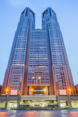 Fototapeta na wymiar Tokyo Metropolitan Government Building ,houses the headquarters of the Tokyo Metropolitan Government