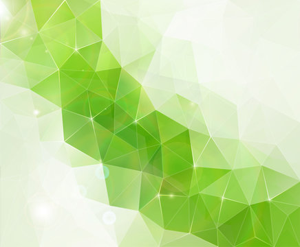 Abstract green polygon background.