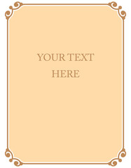 Simple vector line border frame isolated illustration