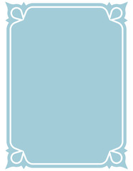 Fototapeta na wymiar Simple blue vector line border frame isolated illustration