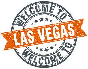 welcome to Las Vegas orange round ribbon stamp