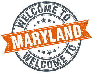 welcome to Maryland orange round ribbon stamp