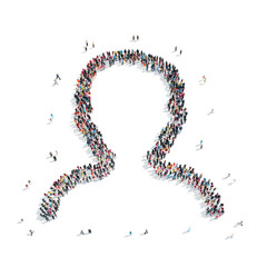 group  people shape  man isolated
