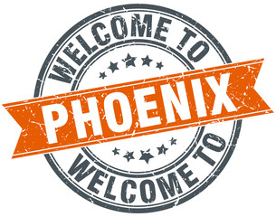 welcome to Phoenix orange round ribbon stamp