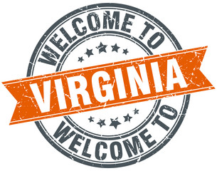 welcome to Virginia orange round ribbon stamp