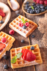 waffles and berry fruit