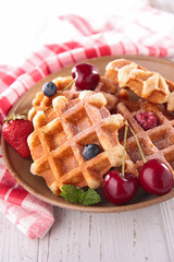 waffles and berry fruit