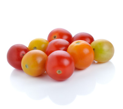 baby tomatoes isolated on a white background