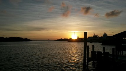 Sunset over the dock