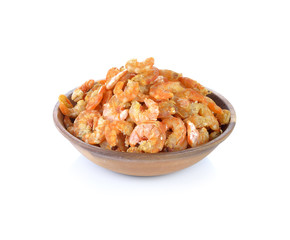 Dry shrimp with whitebackground