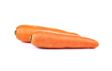 fresh carrots isolated on white background