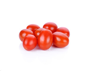 bunch of red tomatoes isolated on a white background