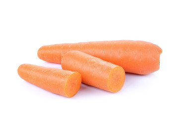 Fresh and sweet carrot on white background