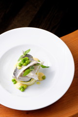 Seabass fillet with vegetable and mashed potato