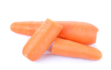 fresh carrots isolated on white background