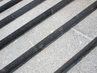 Top view closeup of gray marble step