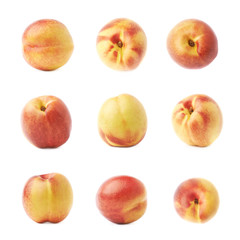Single ripe nectarine isolated