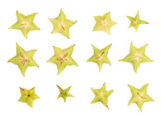 Averrhoa carambola starfruit cross-section isolated