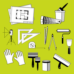 Set of vector elements tools for repair of house and apartments