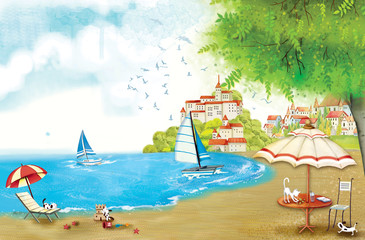 Naklejka premium Illustration of beautiful nature