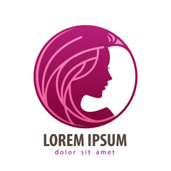 beautiful girl vector logo design template. cosmetic, makeup or