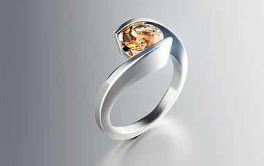 Ring with Diamond. Jewelry background