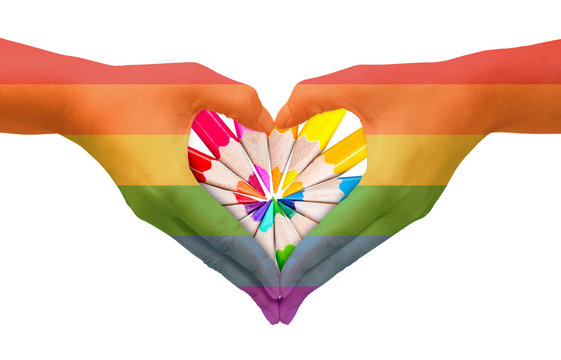 Symbolizing gay love. Freedom concept.