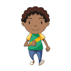 Child walking, isolated