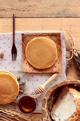 sweet pancake with honey of delicious.