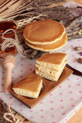 sweet pancake with honey of delicious.