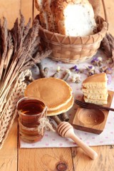 sweet pancake with honey of delicious.
