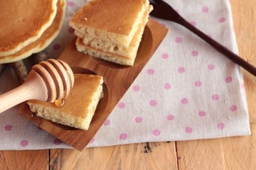 sweet pancake with honey of delicious.