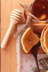 sweet pancake with honey of delicious.
