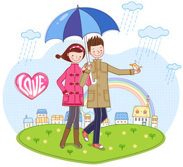 Illustration of lovely couple