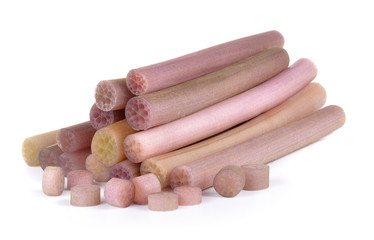 lotus stem on white background