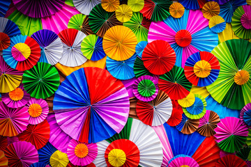 Fototapeta na wymiar Colorful paper flower abstract for background