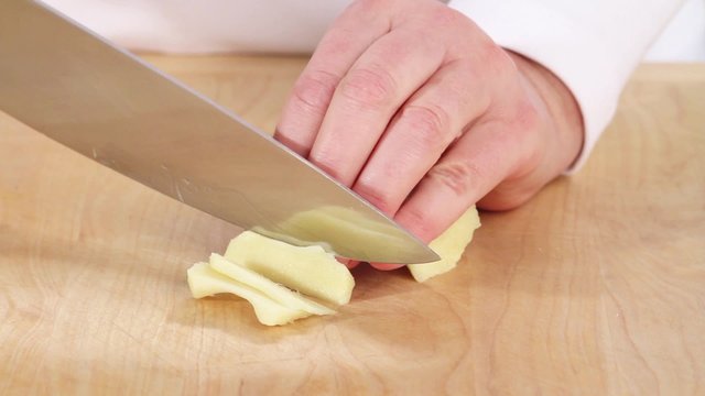 Ginger being chopped