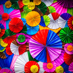 Fototapeta na wymiar Colorful paper flower abstract for background
