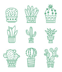 Set of vector cactus icons 