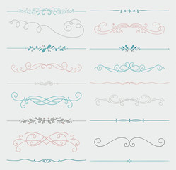Obraz premium Vector Colorful Doodle Hand Drawn Dividers Collection