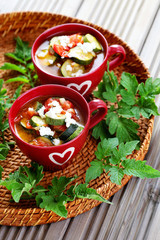 Obraz na płótnie Canvas tomato and zucchini soup