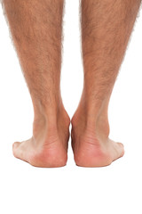 Close up of a man's feet from behind