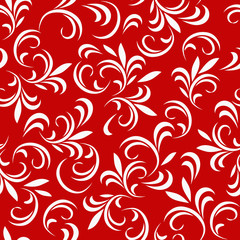 Abstract floral seamless pattern with thin leaves 14