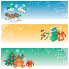 Set of Christmas banners.