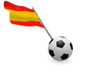 Soccer ball with the flag of Spain